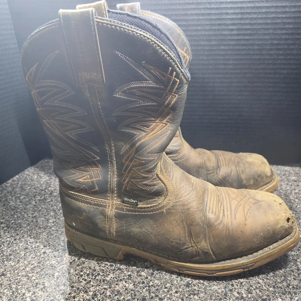 Irish Setter Marshall 83912 Mens 10.5 E2 Steel Toe Pull-On Work Boots Distressed